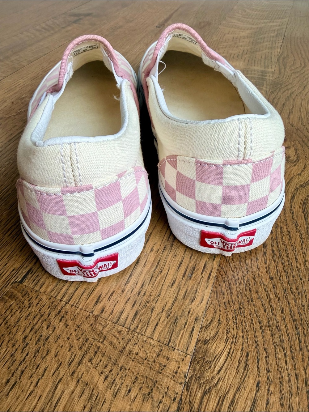 Vans Classic Pink and White Checkerboard Slip On Sneakers Women’s Size 8.5 - Picture 4 of 7